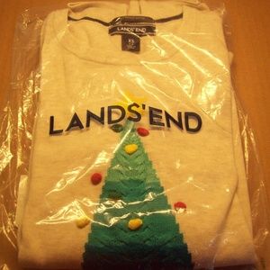 Women's Lands End Christmas Tree Sweater sz xs